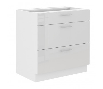 LARA 80 D 3S BB pastatoma spintelė su stalčiais balta