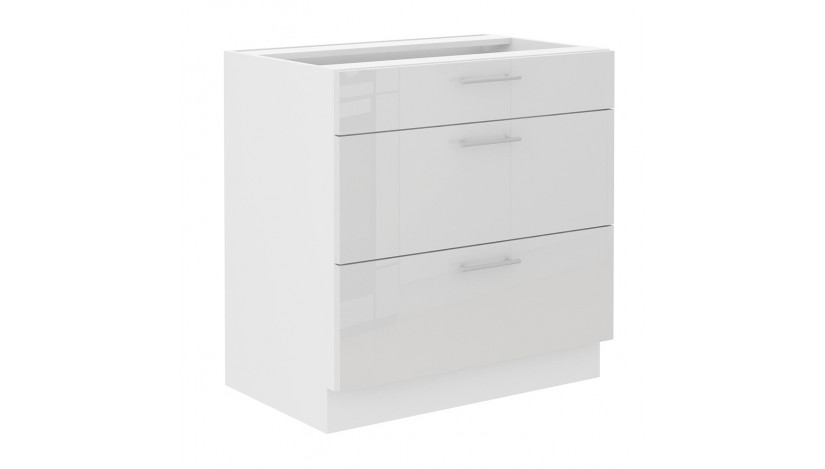 LARA 80 D 3S BB pastatoma spintelė su stalčiais balta