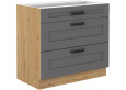 LUNA 80 D 3S BB pastatoma spintelė su stalčiais Dustgrey Artisan