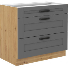 LUNA 80 D 3S BB pastatoma spintelė su stalčiais Dustgrey Artisan