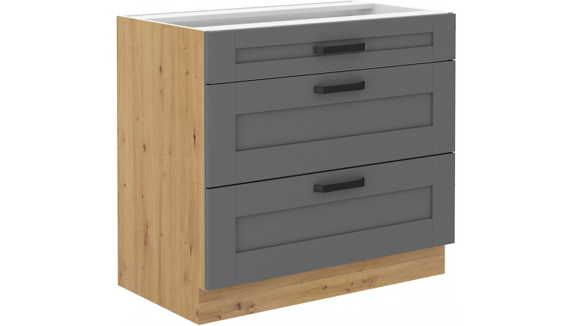 LUNA 80 D 3S BB pastatoma spintelė su stalčiais Dustgrey Artisan