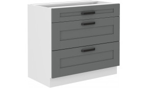 LUNA 80 D 3S BB pastatoma spintelė su stalčiais Dustgrey Balta