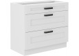 LUNA 80 D 3S BB pastatoma spintelė su stalčiais balta balta