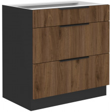 MONZA 80 D 3S BB pastatoma spintelė su stalčiais juoda PREMIUM