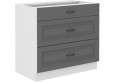 Stilo 80 D 3S BB pastatoma spintelė su stalčiais Dustgrey balta