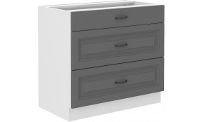 Stilo 80 D 3S BB pastatoma spintelė su stalčiais Dustgrey balta