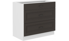 Stilo 80 D 3S BB pastatoma spintelė su stalčiais Grafit balta