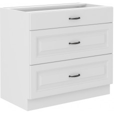 Stilo 80 D 3S BB pastatoma spintelė su stalčiais balta balta