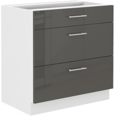 LARA 80 D 3S BB pastatoma spintelė su stalčiais grey