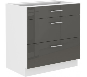 LARA 80 D 3S BB pastatoma spintelė su stalčiais grey