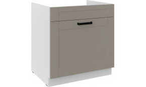LUNA 80 ZL 1S BB PREMIUM Claygrey Balta kriauklės spintelė su stalčiumi