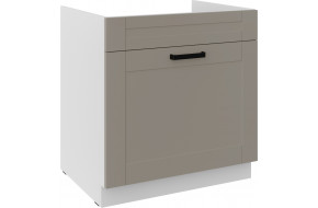 LUNA 80 ZL 1S BB PREMIUM Claygrey Balta kriauklės spintelė su stalčiumi