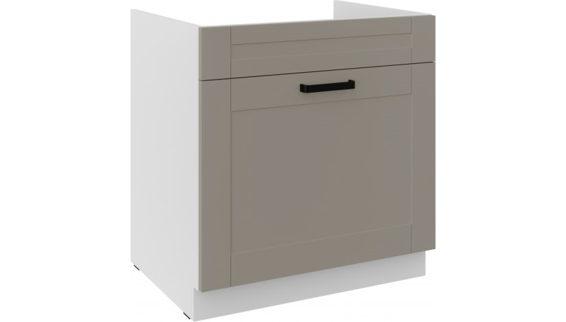 LUNA 80 ZL 1S BB PREMIUM Claygrey Balta kriauklės spintelė su stalčiumi