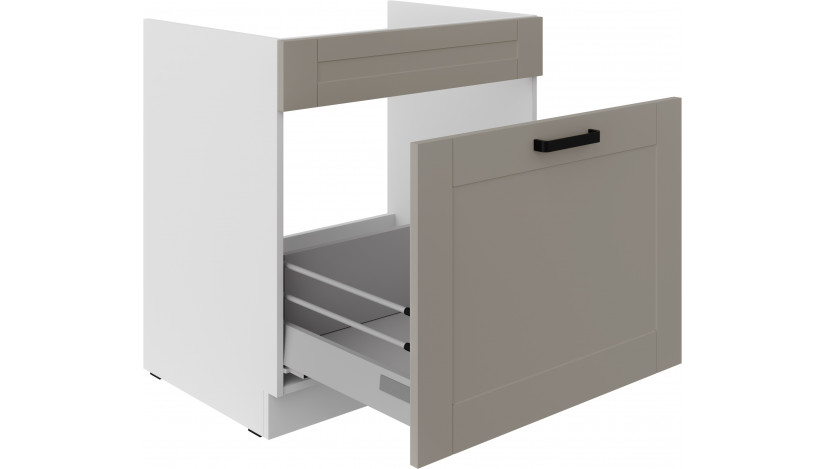 LUNA 80 ZL 1S BB PREMIUM Claygrey Balta kriauklės spintelė su stalčiumi