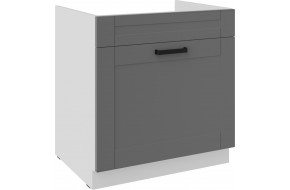 LUNA 80 ZL 1S BB PREMIUM Dustgrey Balta kriauklės spintelė su stalčiumi