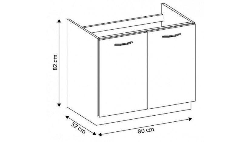 Grey 80 ZL 2F BB Kriauklės spintelė