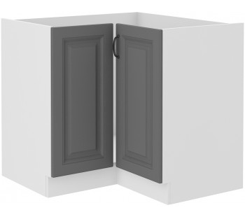 Stilo 90x90 ND 2F BB pastatoma spintelė kampinė Dustgrey balta