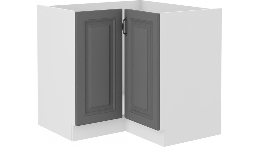 Stilo 89x89 ND 1F BB pastatoma spintelė kampinė Dustgrey balta
