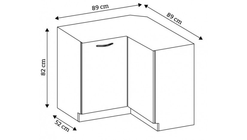 Grey 89x89 ND ZB Pastatoma Kampinė Spintelė