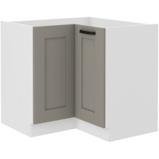 LUNA 90x90 ND 2F BB pastatoma spintelė kampinė Claygrey Balta