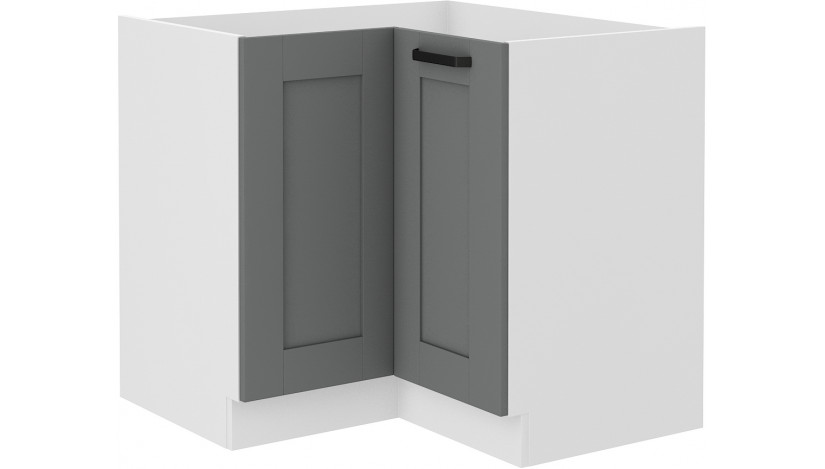 LUNA 89x89 ND 1F BB pastatoma spintelė kampinė Dustgrey Balta