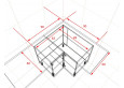 NESSA 90x90 ND 1F BB Pastatoma Kampinė Spintelė