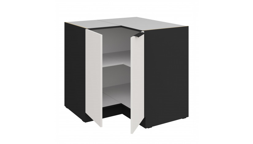 ARIA WH/BL 90x90 DN 2F BB pastatoma kampinė spintelė