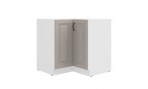 STILO 90x90 DN 2F BB Claygrey balta pastatoma kampinė spintelė