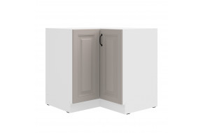 STILO 90x90 DN 2F BB Claygrey balta pastatoma kampinė spintelė
