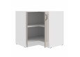 STILO 90x90 DN 2F BB Claygrey balta pastatoma kampinė spintelė