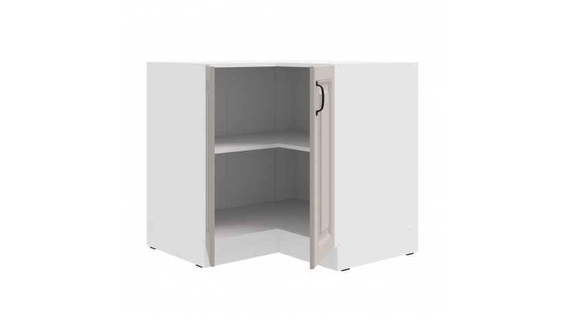STILO 90x90 DN 2F BB Claygrey balta pastatoma kampinė spintelė