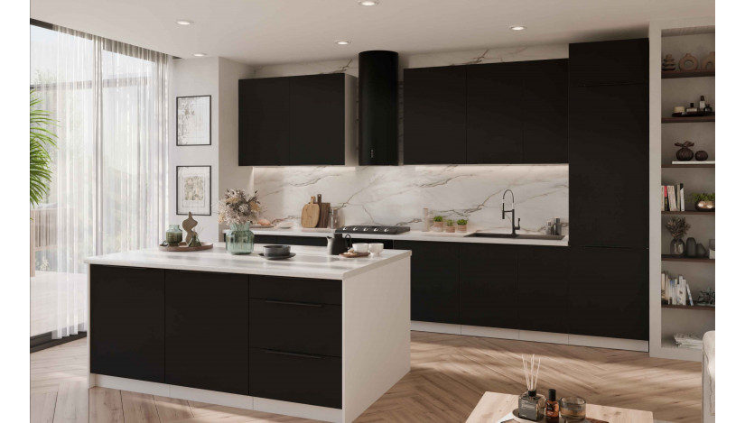 ARIA BL/WH 390 cm virtuvės baldų komplektas