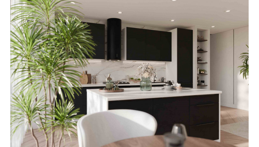 ARIA BL/WH 390 cm virtuvės baldų komplektas