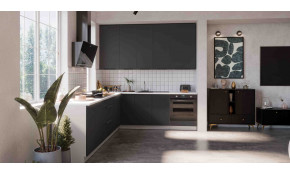 ARIA BL/WH 460 cm kampinis virtuvės baldų komplektas