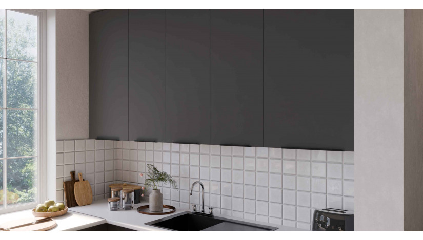 ARIA GR/WH 460 cm kampinis virtuvės baldų komplektas