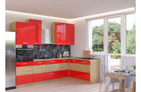 Artisan Raudona 445 Virtuvės baldų komplektas Kampinis