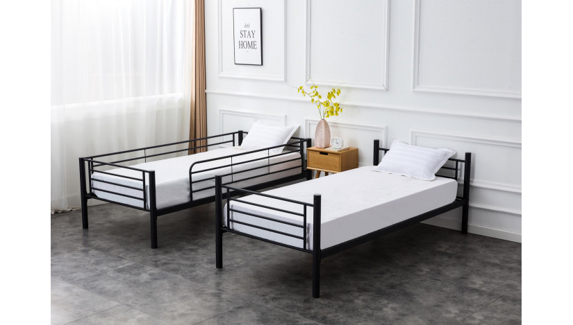 BUNKY dviaukštė lova 90 x 200 juoda sp.