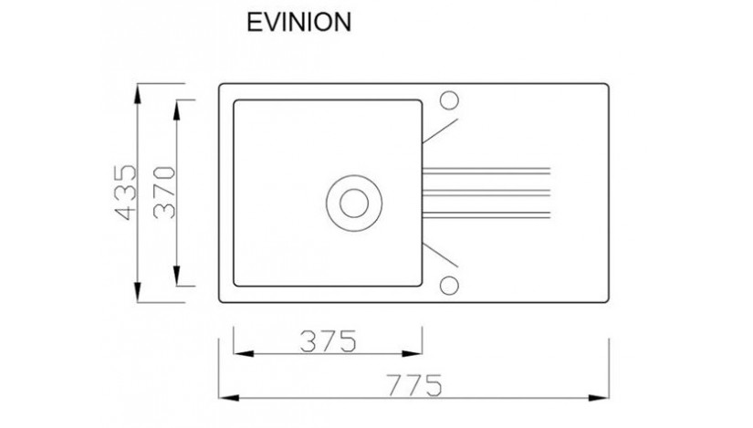 EVINION granito kriauklė pilka