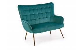 CASTEL 2 XL Fotelis tamsiai žalia / aukso