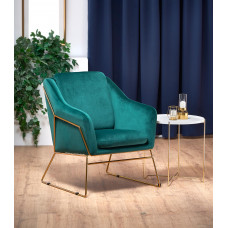 SOFT 3 Fotelis auksinė / tamsiai žalia