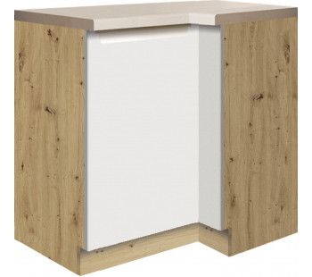 Glamour GLA-15D pastatoma kampinė spintelė 100x70 cm kairė Balta