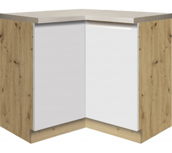 Glamour GLA-16D kampinė spintelė 90x90 su lentyna Balta Glamour GLA-16D kampinė spintelė 90x90 su lentyna Balta