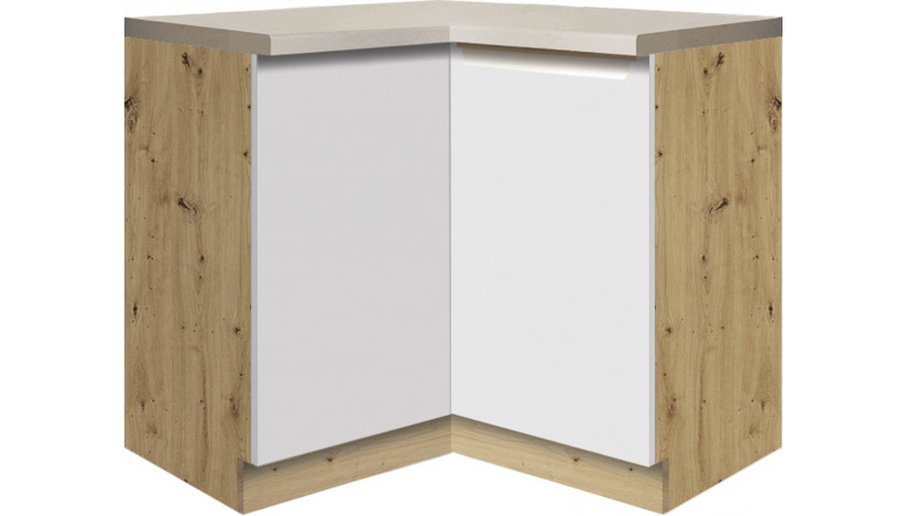 Glamour GLA-16D kampinė spintelė 90x90 su lentyna Balta