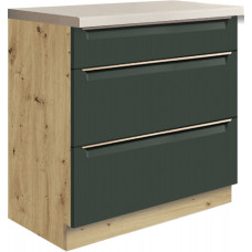 Glamour GLA-22D spintelė su stalčiais 80 cm Žalia
