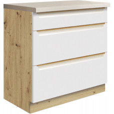 Glamour GLA-22D spintelė su stalčiais 80 cm Balta