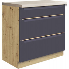 Glamour GLA-22D spintelė su stalčiais 80 cm Mėlyna