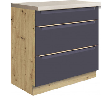Glamour GLA-22D spintelė su stalčiais 80 cm Mėlyna