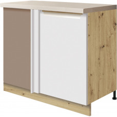 Glamour GLA-25D pastatoma kampinė spintelė *110x60 dešinė su lentyna Balta