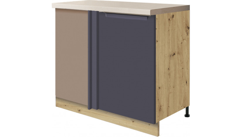 Glamour GLA-25D pastatoma kampinė spintelė *110x60 dešinė su lentyna Mėlyna
