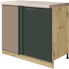 Glamour GLA-25D pastatoma kampinė spintelė *110x60 dešinė su lentyna Žalia